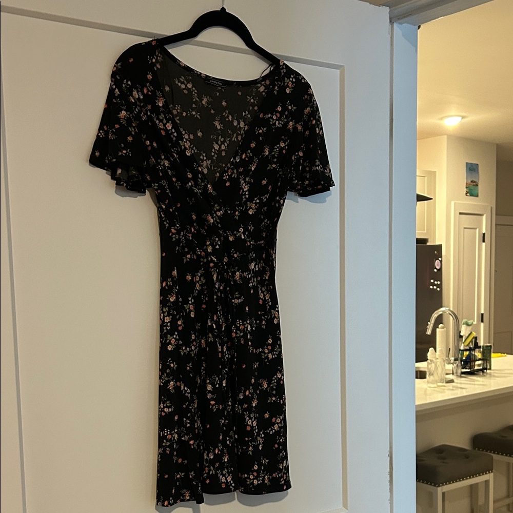 Lovely Day Black Floral Mini Dress